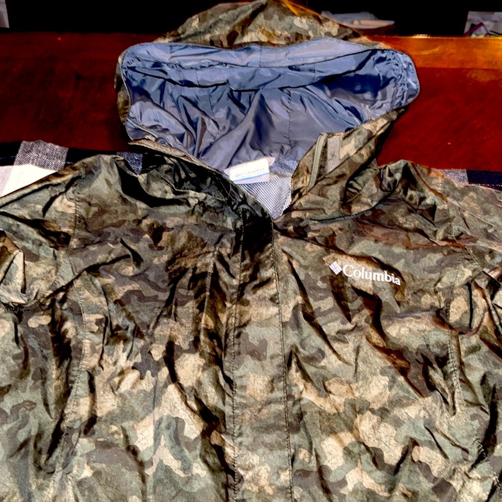 Columbia camo rain jacket!
